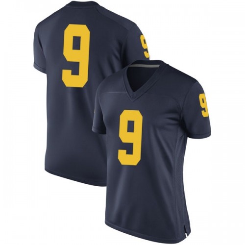 Donovan Peoples-Jones Michigan Wolverines Women's NCAA #9 Navy Game Brand Jordan College Stitched Football Jersey DXB5254UR
